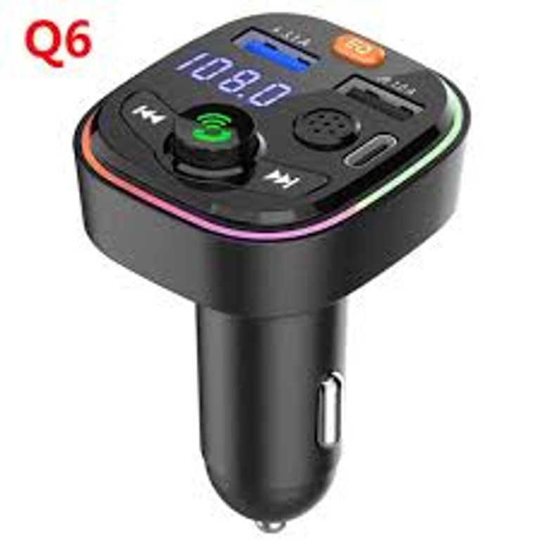 Автомобільний модулятор fm-трансміттер q6/7/8 bluetooth 5.0 usb+pd 