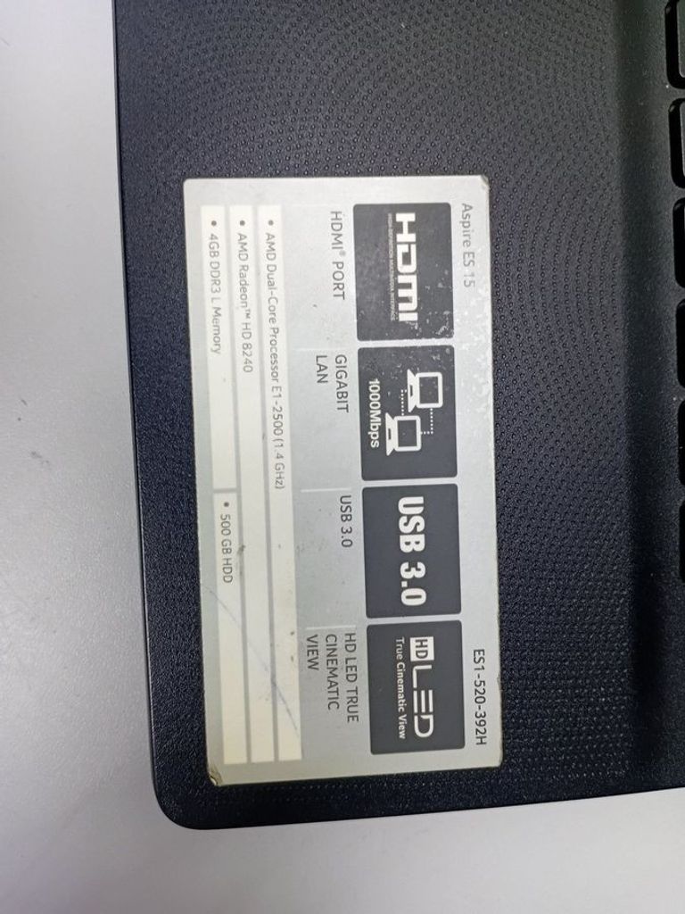 Купить Acer 15/e1 2500 ddr3/4gb ddr3/hdd 500 gb/*інтегрована Б/У