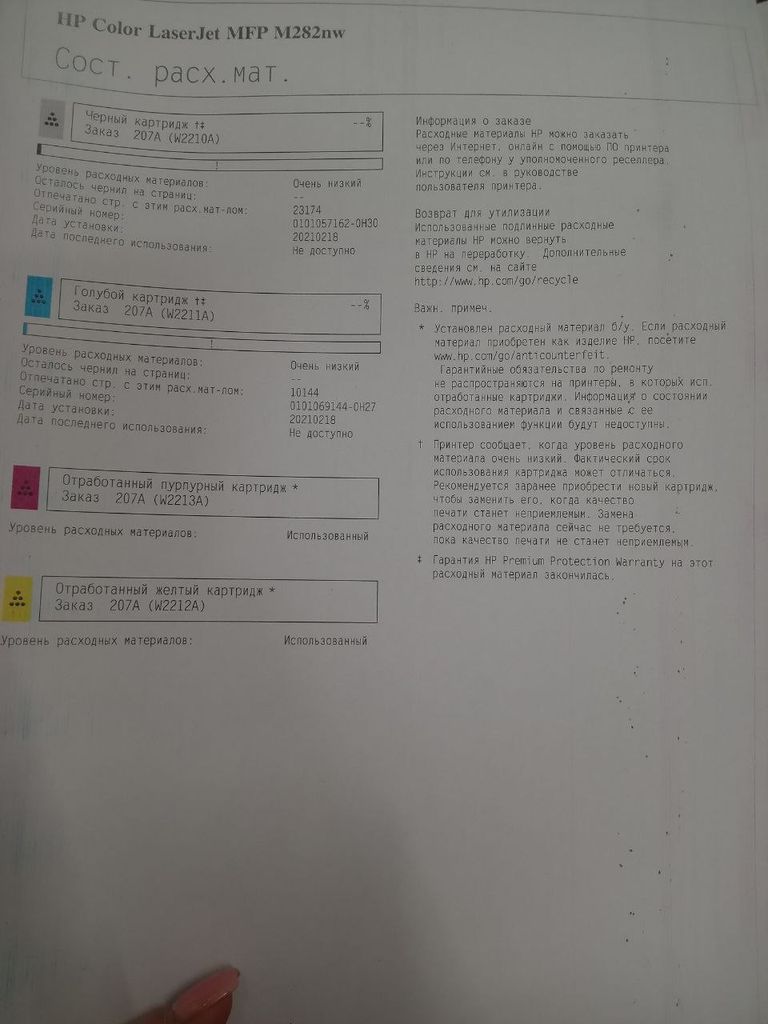 Объявление Hp Color LJ Pro M282nw + Wi-Fi (7KW72A) Б/У