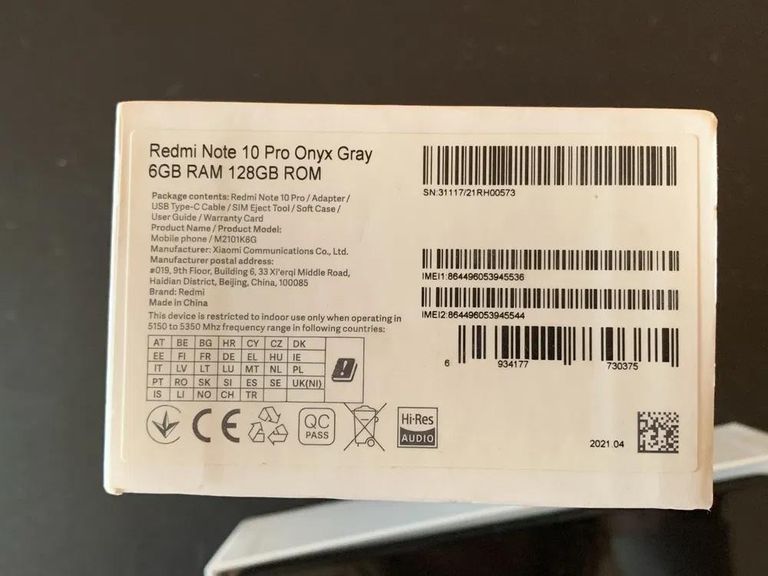 Объявление Xiaomi Redmi Note 10 Pro 6/128 Onyx Gray Б/У