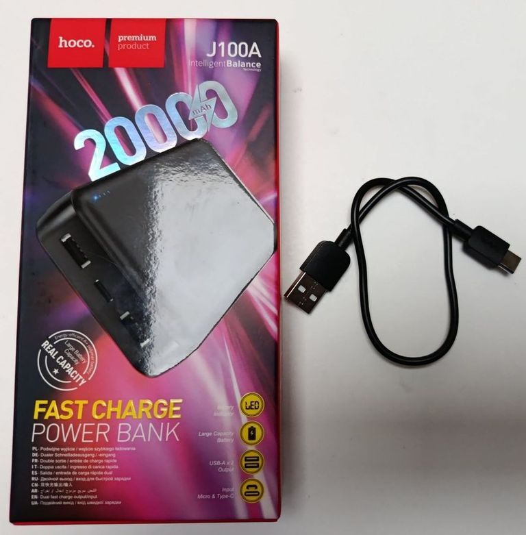 Оголошення Hoco J100A High-ranking 20000mAh 10.5W Black Б/У