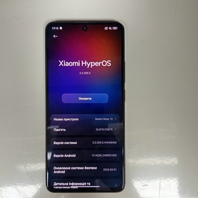 Оголошення Xiaomi redmi note 13 4g 8/256gb Б/У