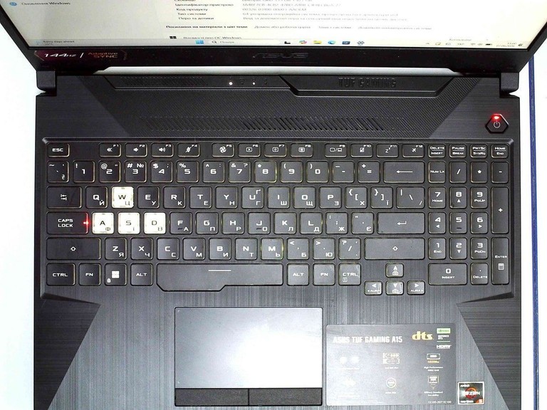 Оголошення Asus 15/ryzen 5 7535hs ddr5/16gb ddr5/ssd 512 gb/geforce rtx3050 4gb Б/У