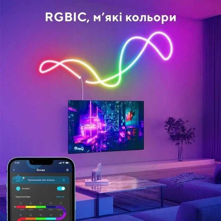 Govee H61A2 Neon LED Strip Light 5 м. Білий. Нова. Код:null. Зображення 4