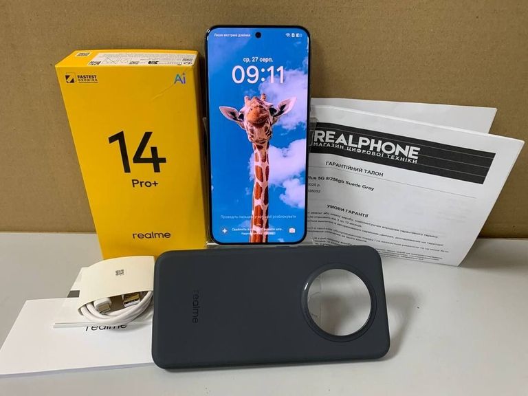 Купити Realme 14 Pro+ 8/256GB Suede Gray Б/У