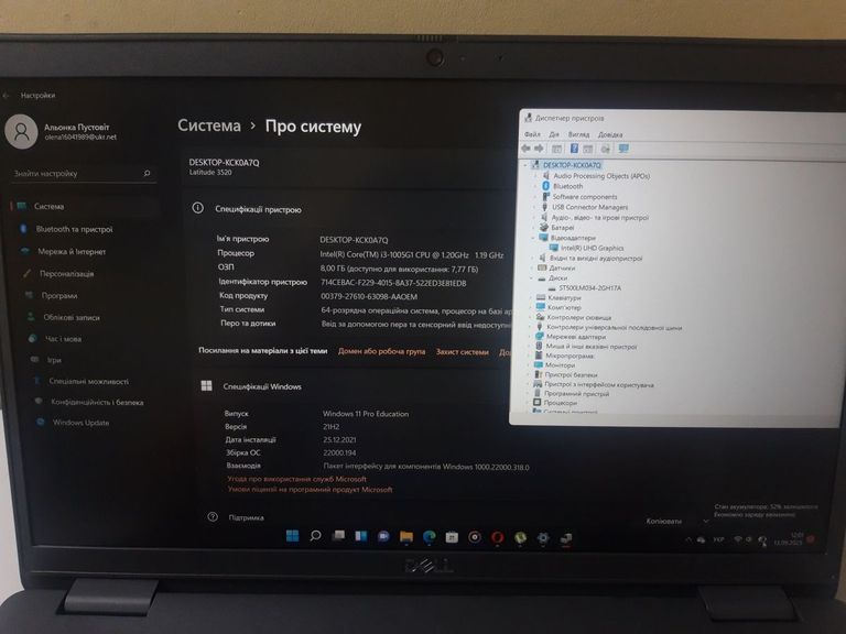 Дешиво Dell core i3-1005g1 1,2ghz/ ram8gb/ ssd512gb/ uhd/ 1920х1080 с ломбарда