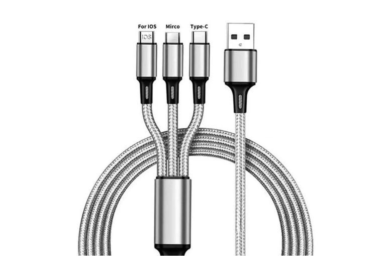 Купить Кабель для зарядки и передачи данных 3 в 1 Новый Б/У
