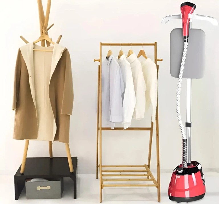 Вертикальний відпарювач для одягу Garment Steamer 2000W / Червона Парова праска для всіх видів тканини Код:null. Зображення 6