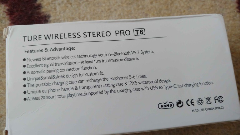 Беспроводные Bluetooth TWS Pro T6 Отличный Детальный Чистый Звук Дизайнерские Новые Код:null. Зображення 11