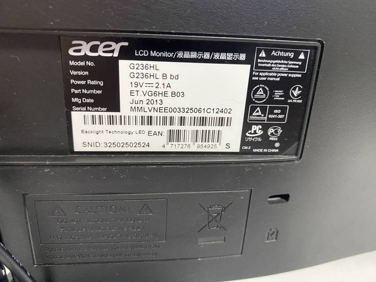 Acer g236hlbbd