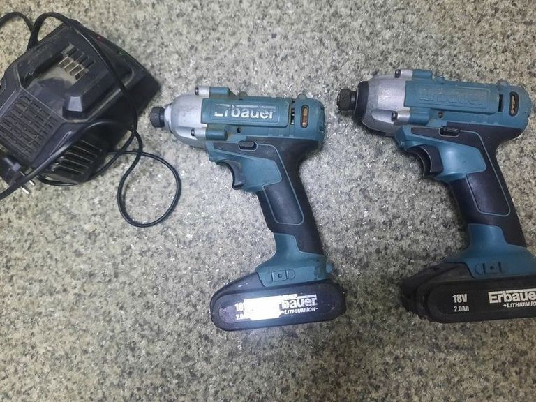 Оголошення Erbauer 2 тушки eri604ipd+2 акум. 18v 2.0 ah+зп Б/У