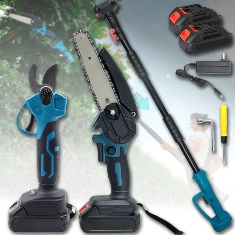 Купити Multitool Секатор 36 В + Акумуляторна мініпила 6"+ штанга 155 см (Ножиці садові) Б/У