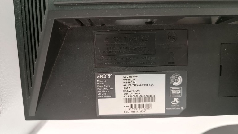 Acer v193hq Код:01-200873720. Зображення 5
