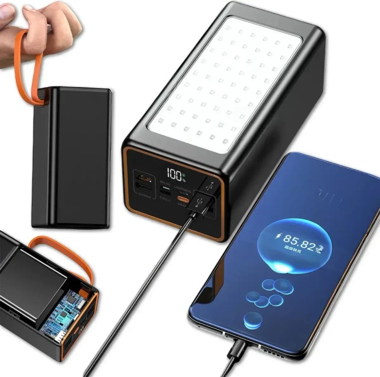 Дешево Потужний Power Bank 70000 mAh із швидкою зарядкою XP-51 20W, кемпінговою LED-лампою та цифровим дисплеєм з ломбарду