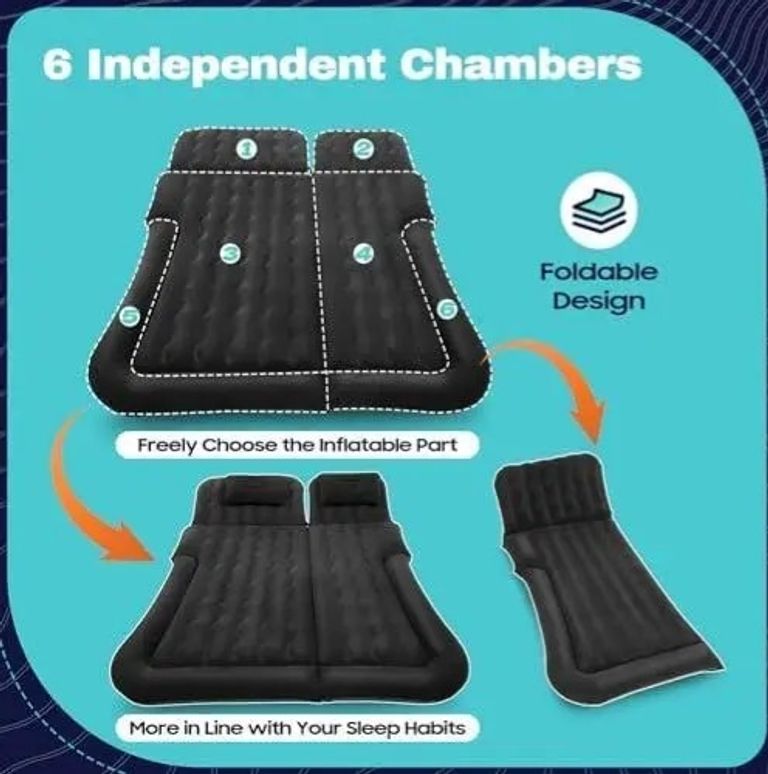 Дешиво Надувний матрац, багатофункційний, портативний, самонадувний, для заднього сидіння автомобіля, в багажник та салон автомобіля с ломбарда