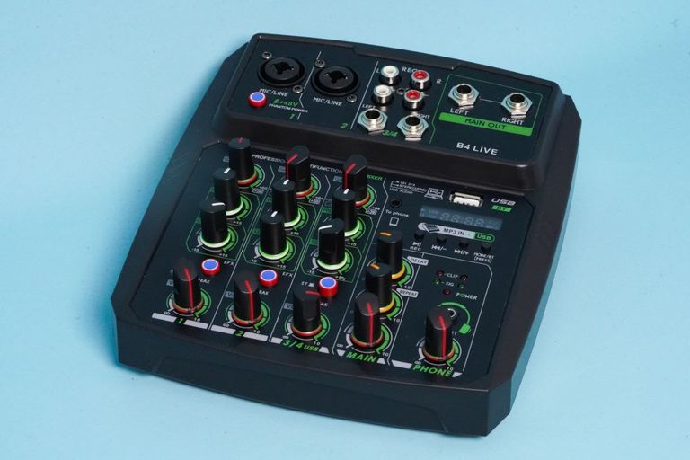 Купити Акція! Аудіоінтерфейсний мікшер 4-канальний бездротовий Bluetooth USB мікшерний пульт MP3 саундборд 48V фантомне живлення пряма  Б/У