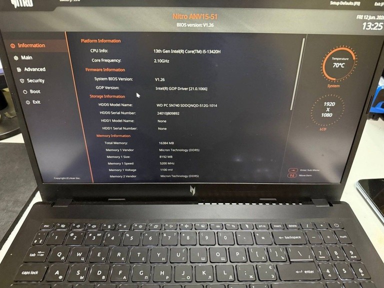 Объявление Acer 15/core i5-13420h ddr5/16gb ddr5/hdd *відсутній/ssd 512 gb/geforce rtx4050 6gb Б/У