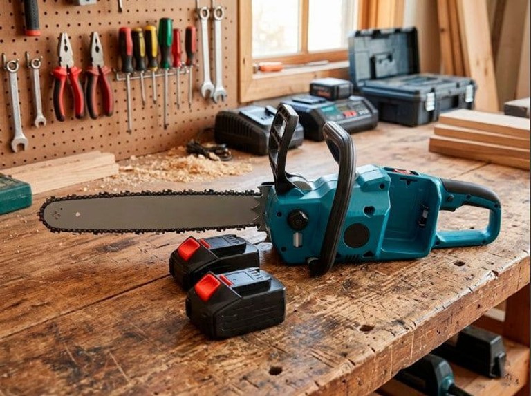 Chain saw 16" + 2АКБ (з обох сторін) Синя Код:null. Изображение 4