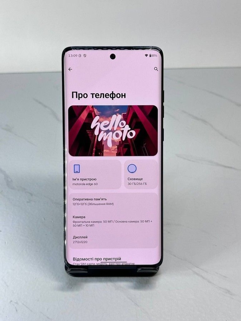 Оголошення Motorola Moto Edge 60 12/256GB Gibraltar Sea (PB7H0031) Б/У
