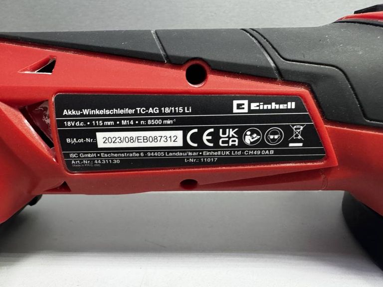 Дешево Einhell tc-ag 18/115 li-solo з ломбарду