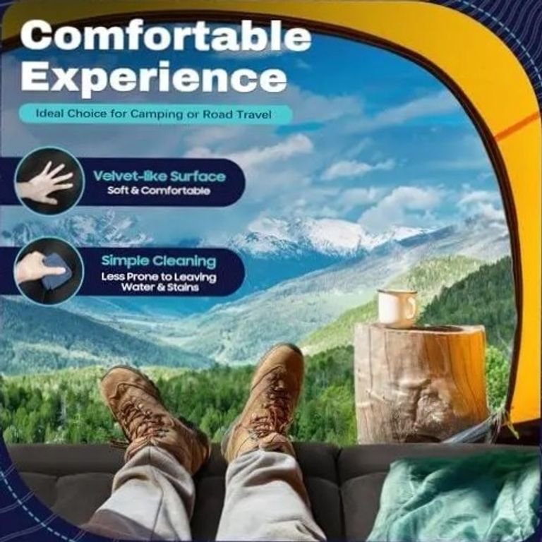 Надувний матрац, багатофункційний, портативний, самонадувний, для заднього сидіння автомобіля, в багажник та салон автомобіля Код:null. Изображение 5