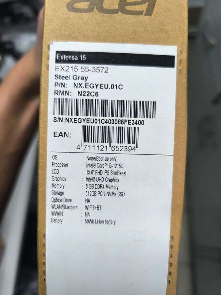 Acer 15/core i3-1215u ddr5/8gb ddr5/hdd *відсутній/ssd 500 gb/*інтегрована Код:01-200583492. Изображение 10