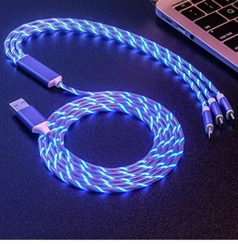 Купить Светящийся USB кабель для быстрой зарядки 3 в 1 Новый Б/У