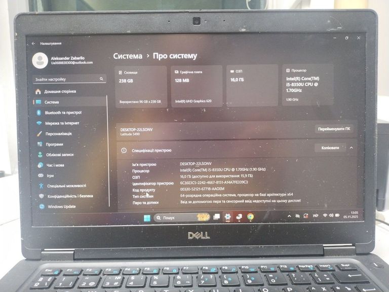 Купить Dell 14/core i5 8350u ddr4/16gb ddr4/hdd *відсутній/ssd 256 gb/*інтегрована Б/У