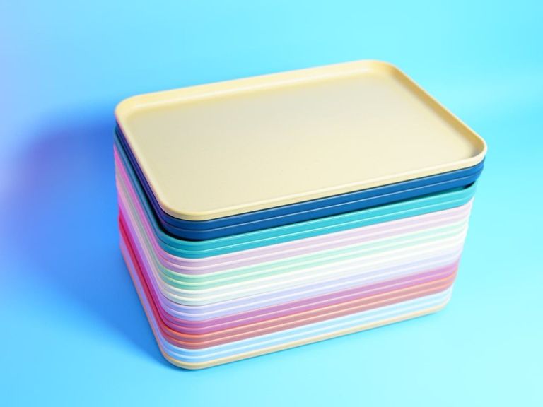 Купити Набір із 20 сервірувальних підносів, пластикові підноси, барвисті 10 кольорів, нековзний піднос. Новий. Б/У