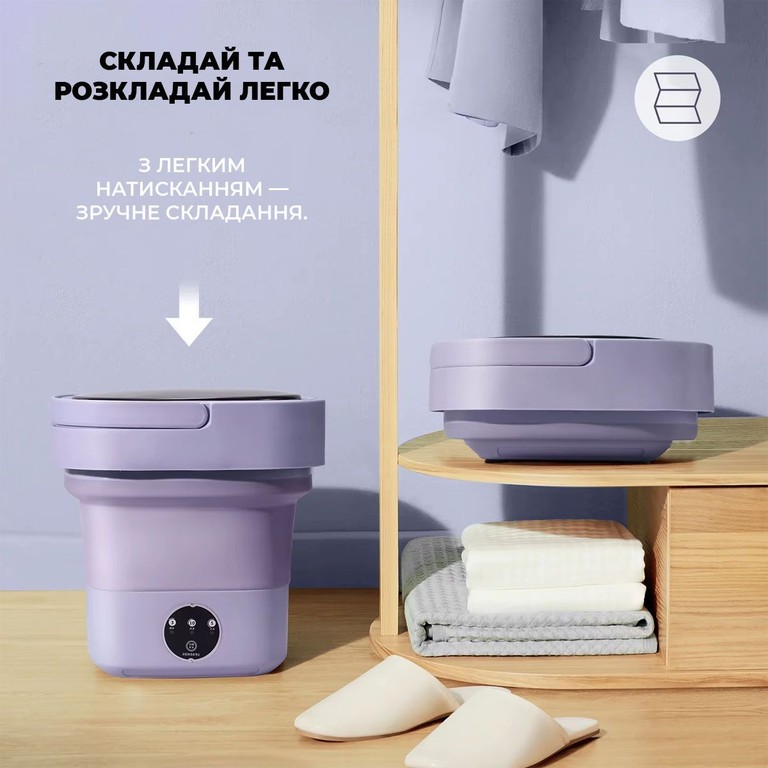 Портативна міні складана ультразвукова пральна машинка на 12L Код:null. Зображення 8