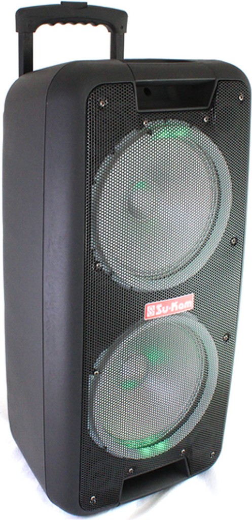 Дешево Портативна колонка Su-Kam 1010 + 2 мікрофони + BT 12v220v з ломбарду