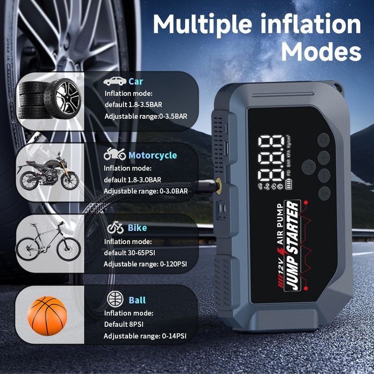 K3 + компресор 150 PSI Power Bank LED-ліхтар Код:null. Изображение 7