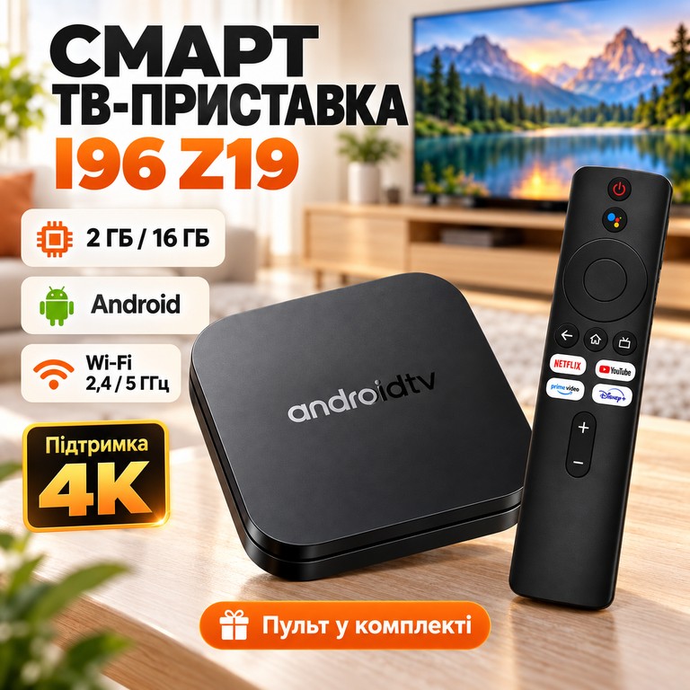 Купить I96 Z19 Android TV / Приставка для TV 2/16 ГБ, Wi-Fi 2.4/5 ГГц, 4K Б/У