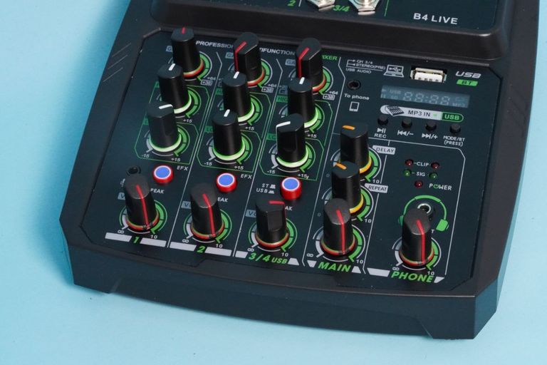 Дешево Акція! Аудіоінтерфейсний мікшер 4-канальний бездротовий Bluetooth USB мікшерний пульт MP3 саундборд 48V фантомне живлення пряма  з ломбарду