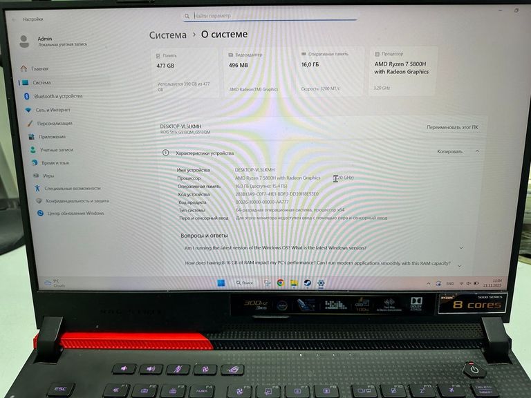 Купити Asus 15/ryzen 7 5800h ddr4/16gb ddr4/ssd 500 gb/geforce rtx3060 6gb Б/У