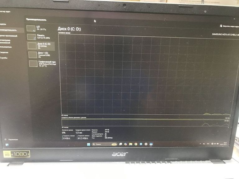 Дешиво Acer 15/ryzen 7 5700u ddr4/16gb ddr4/ssd 500 gb/*інтегрована с ломбарда