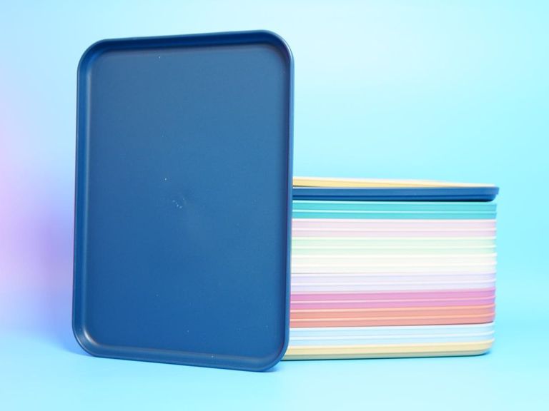 Дешево Набір із 20 сервірувальних підносів, пластикові підноси, барвисті 10 кольорів, нековзний піднос. Новий. з ломбарду