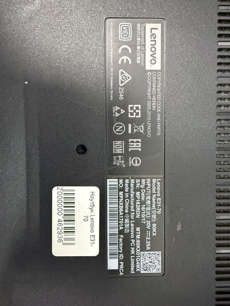 Lenovo 13/core i3 5005u ddr3/4gb ddr3/hdd 120 gb/ssd *відсутній/*інтегрована Код:01-200868151. Зображення 7