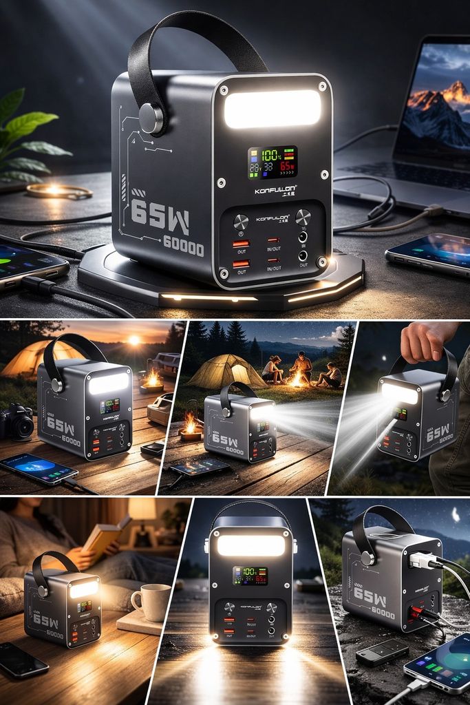 Оголошення PowerBank 60000 mAh (PD 65W + 22.5W) з DC виходом + LED ліхтар Б/У