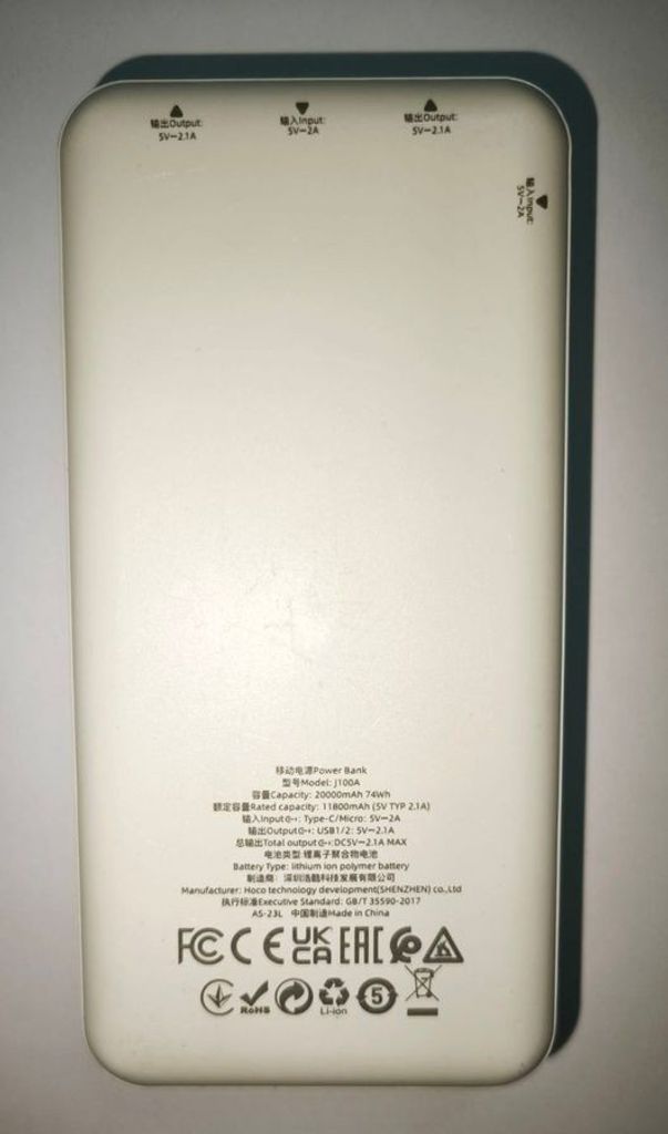 Розпродаж Hoco J100A High-ranking 20000mAh 10.5W Black, продавець Техноскарб