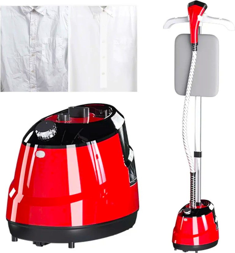Вертикальний відпарювач для одягу Garment Steamer 2000W / Червона Парова праска для всіх видів тканини Код:null. Зображення 11