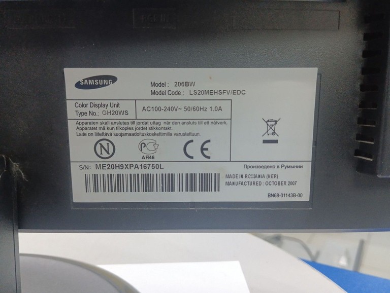 Оголошення Samsung 206bw Б/У