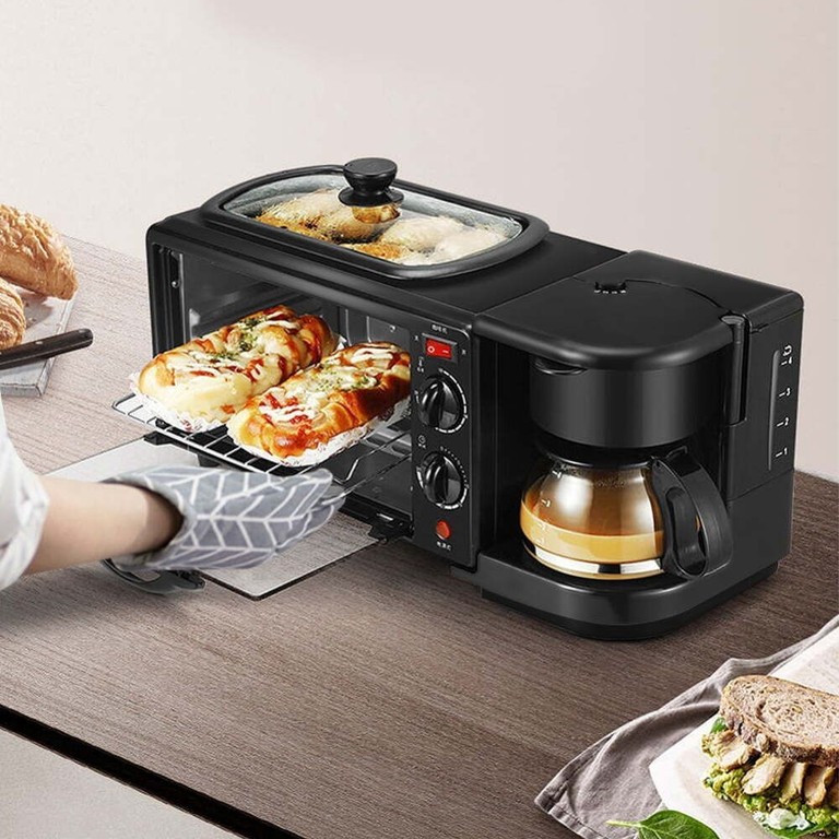 Електрична духовка 3в1 Domotec MS-5308В Кофеварка Сковорода 9 л 4500w Код:null. Зображення 4