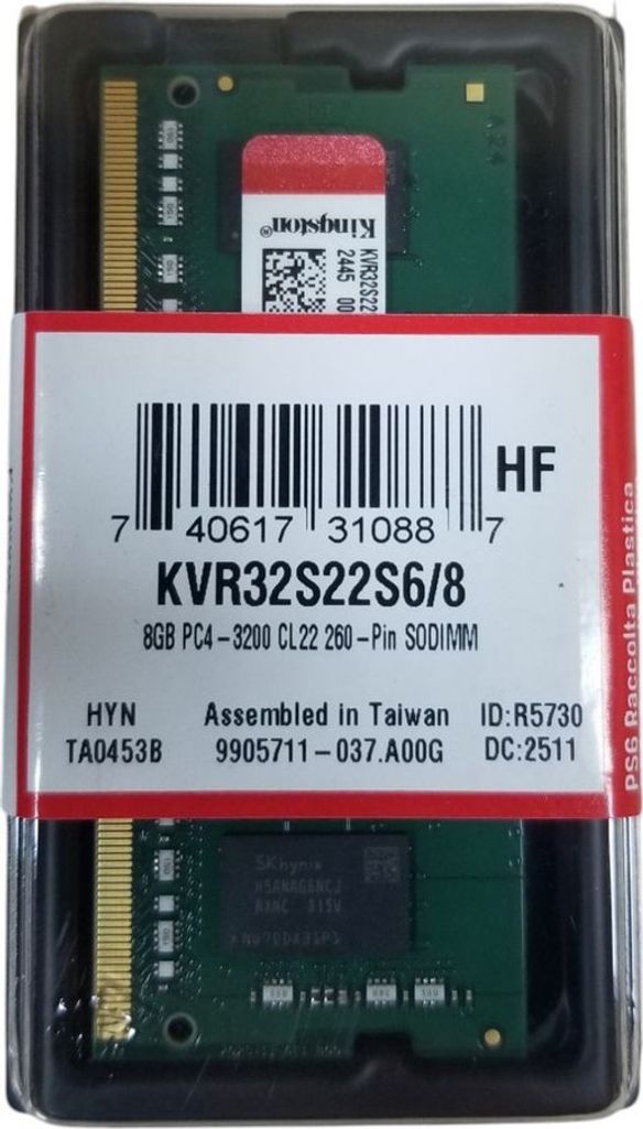 Купить Kingston 8gb so-dimm ddr4 3200mhz kvr32s22s6/8 Б/У