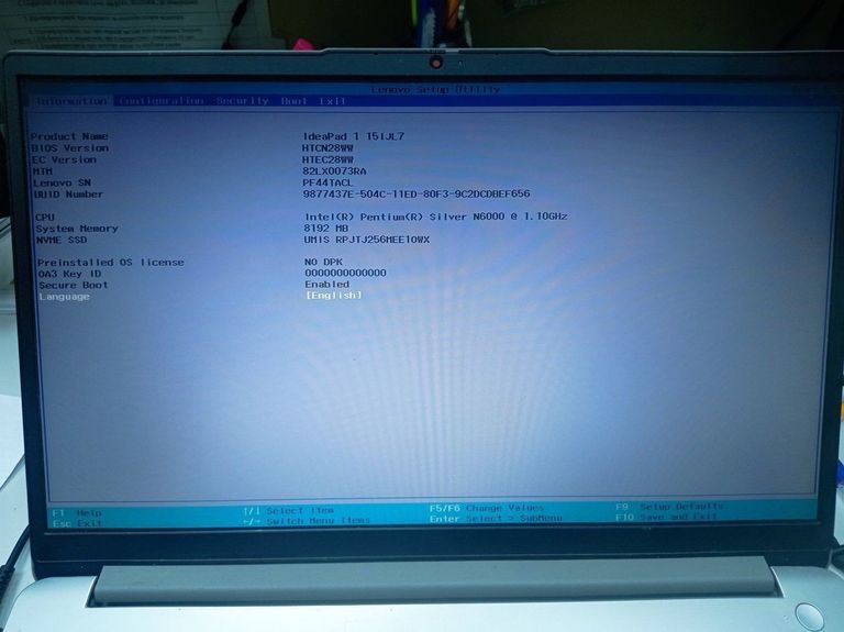 Дешево Lenovo 15/pentium n6000 ddr4/8gb ddr4/hdd *відсутній/ssd 256 gb/*інтегрована з ломбарду