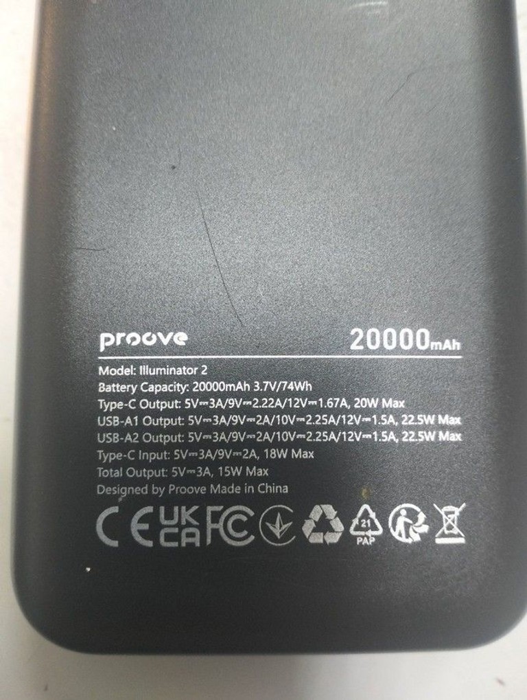 Дешево Proove illuminator 2 20000mah pd qc 22.5w з ломбарду