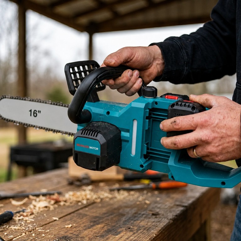 Объявление Chain saw 16" + 2АКБ (з обох сторін) Синя Б/У