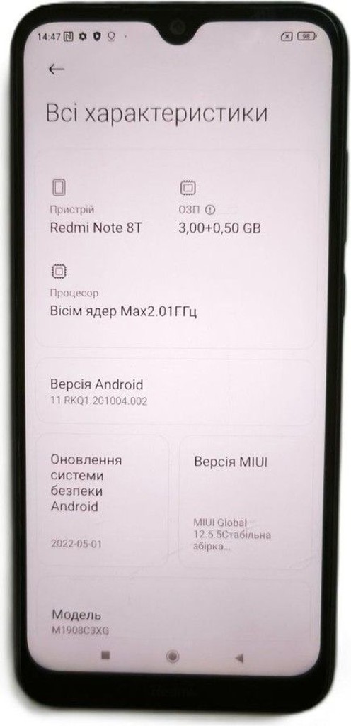 Дешиво Xiaomi redmi note 8t 3/32gb с ломбарда