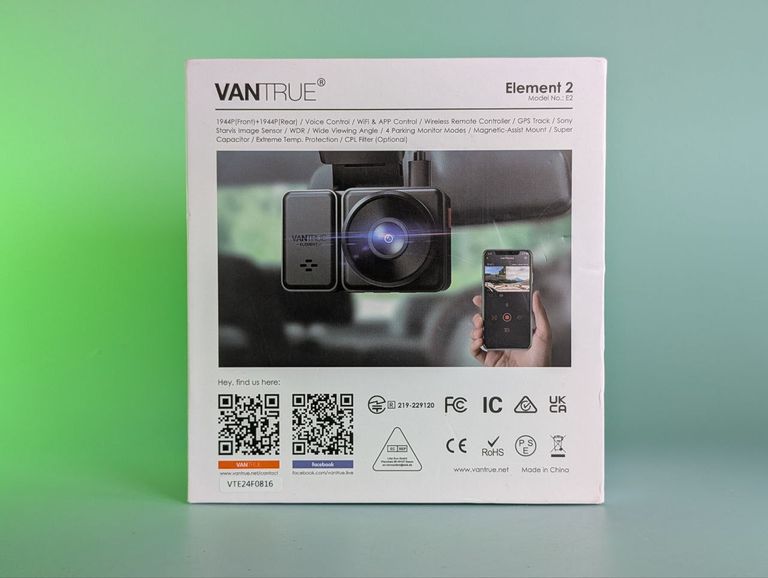 Дешево Авто відеореєстратор. VANTRUE E2 Dash Cam Передня та задня камера з голосовим керуванням, подвійна 2.7K відеореєстратор, Wi-Fi,  з ломбарду