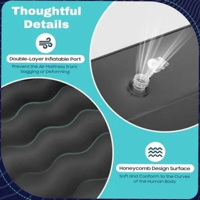 Надувний матрац, багатофункційний, портативний, самонадувний, для заднього сидіння автомобіля, в багажник та салон автомобіля Код:null. Изображение 7